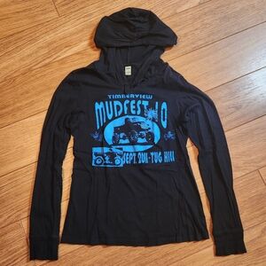 Timberview Mudfest 10 September 2011 Tug Hill NY Cotton Hoodie Black Blue Large